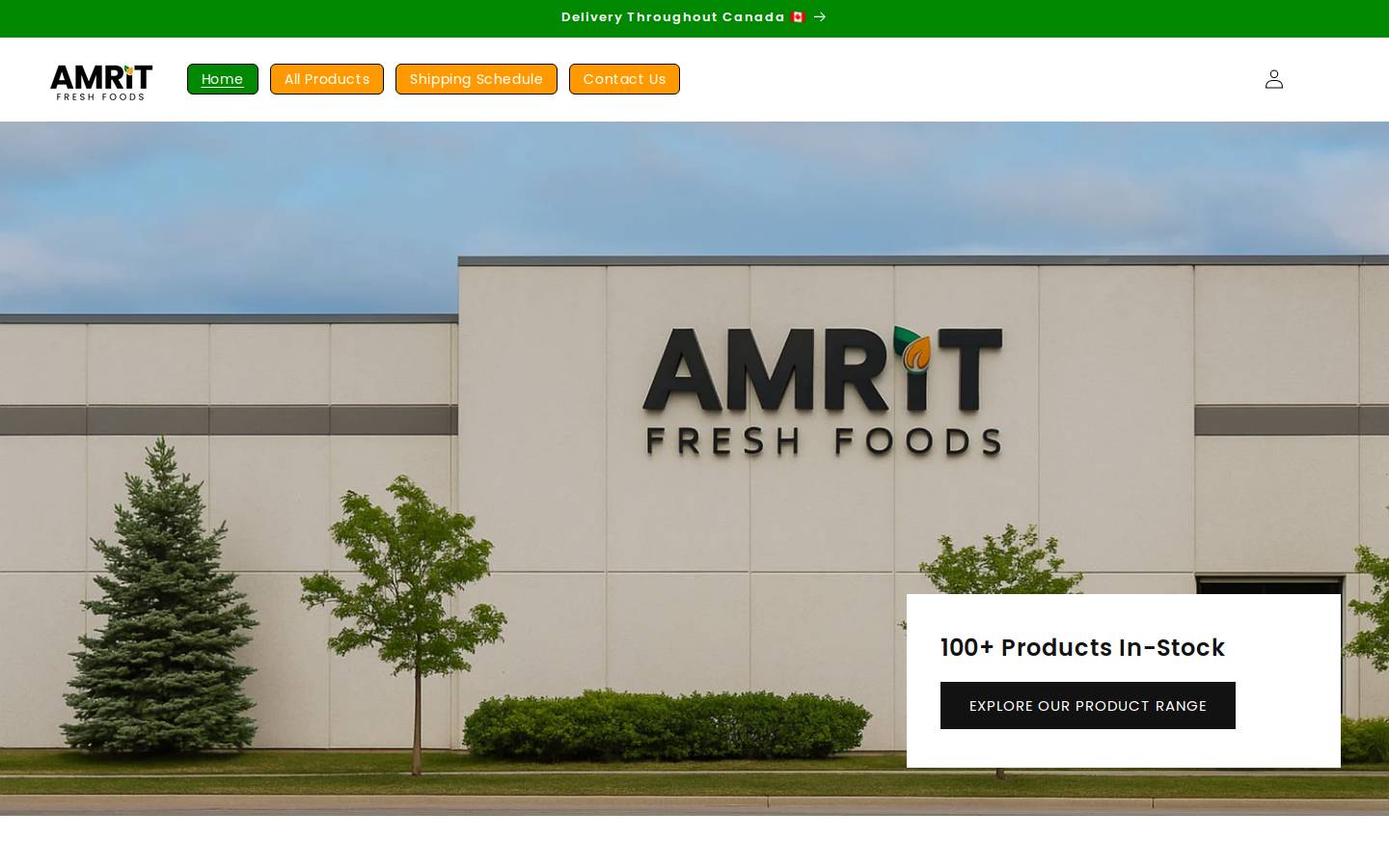 amritfreshfoods.com homepage screenshot