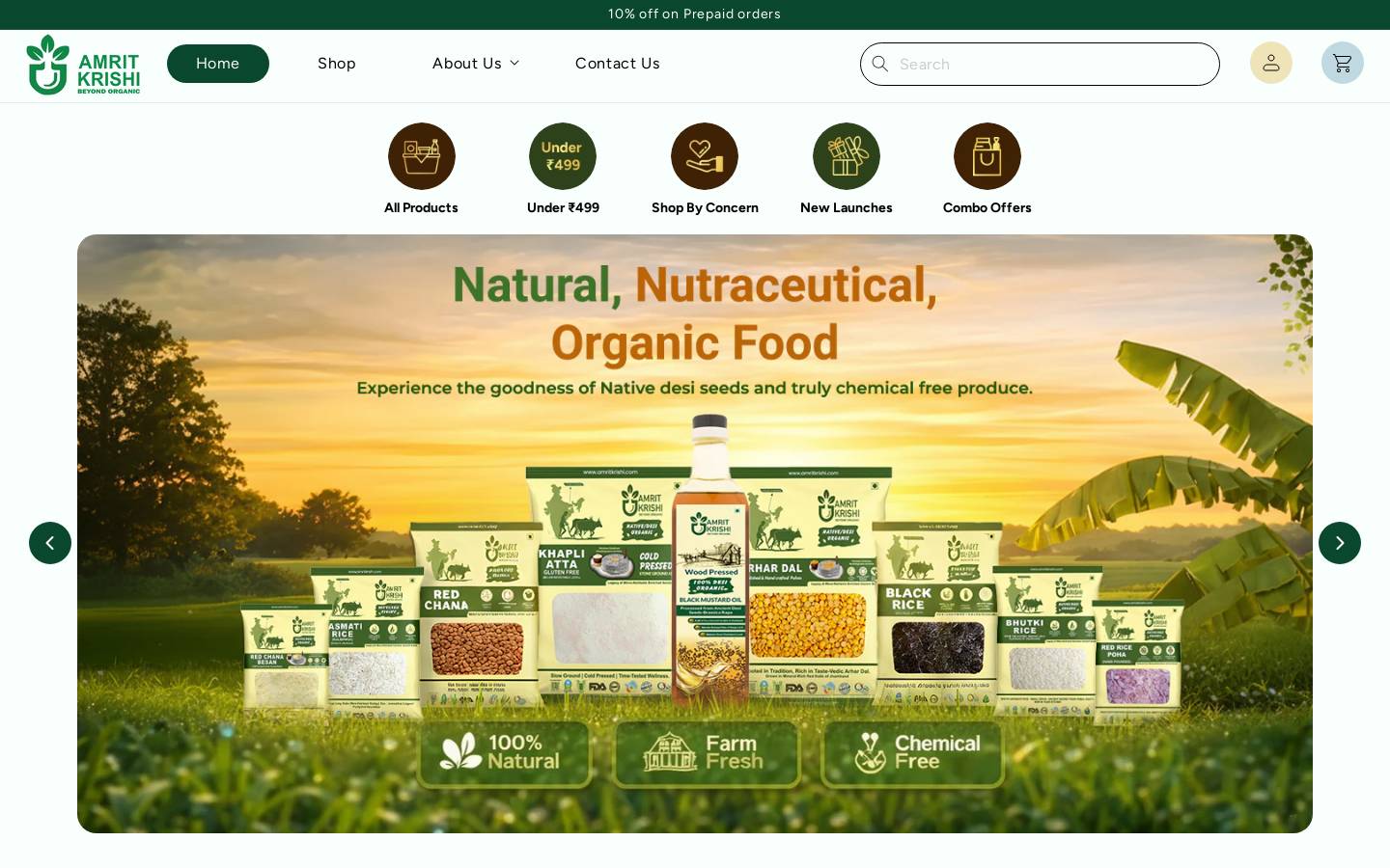 amritkrishi.in homepage screenshot