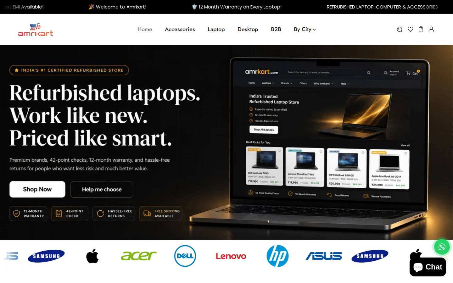 Amrkart homepage screenshot