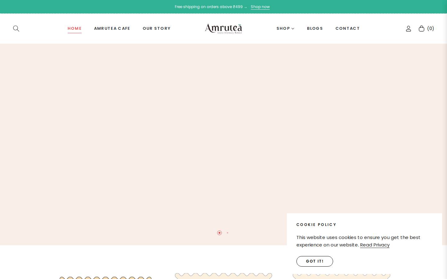 amrutea.com homepage screenshot