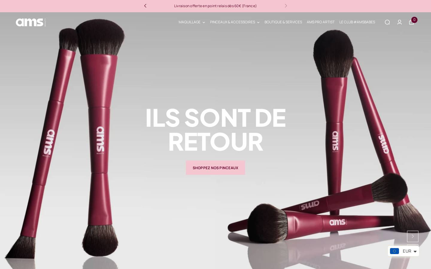 AMS BEAUTY homepage screenshot