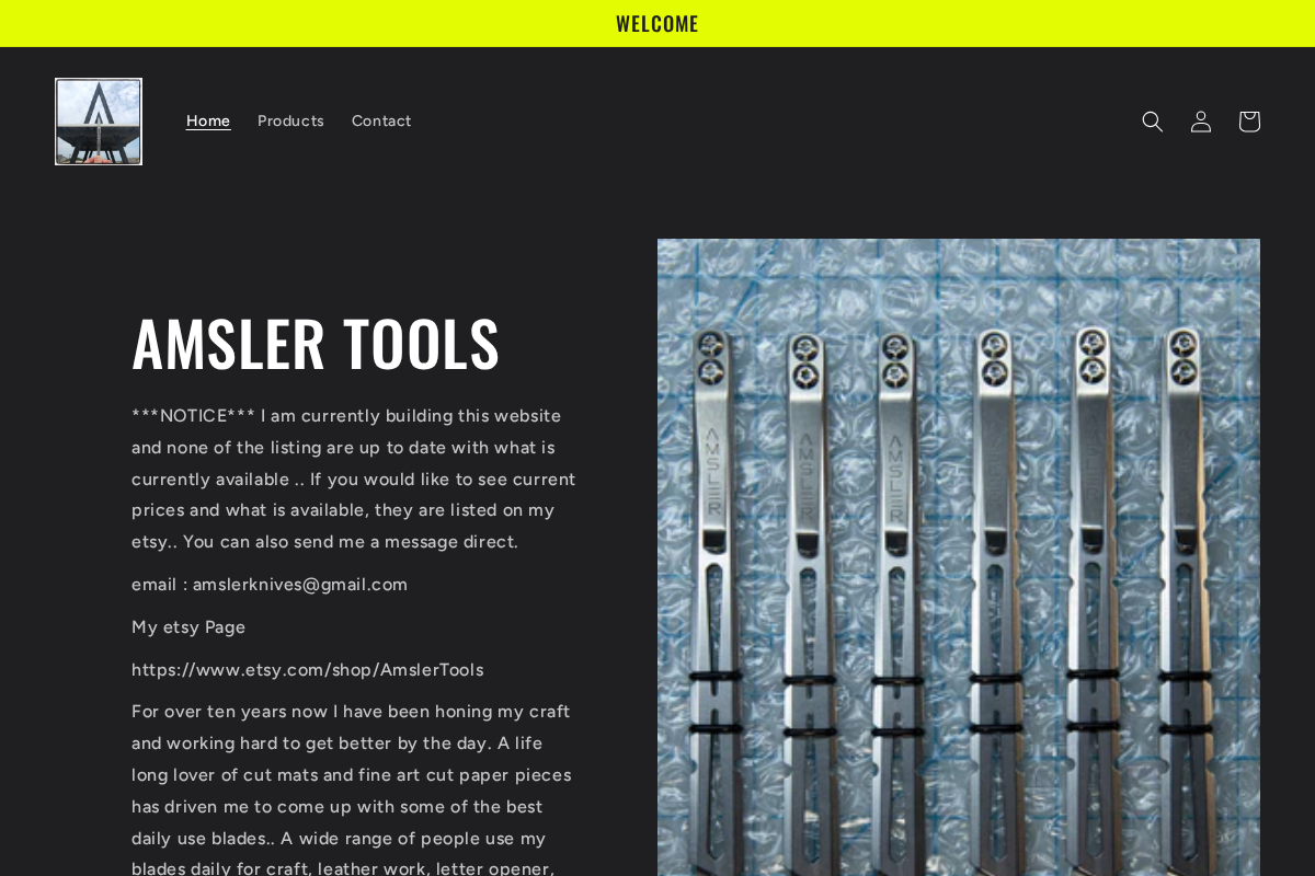 amslerknives homepage screenshot