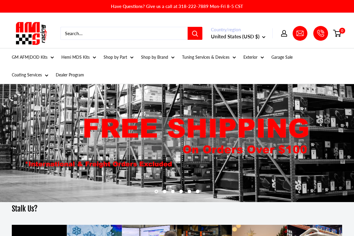 AMS RACING homepage screenshot