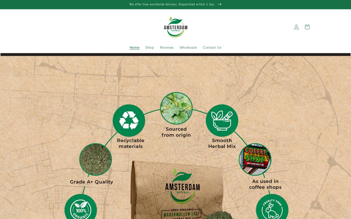 amsterdam-herbal.com homepage screenshot