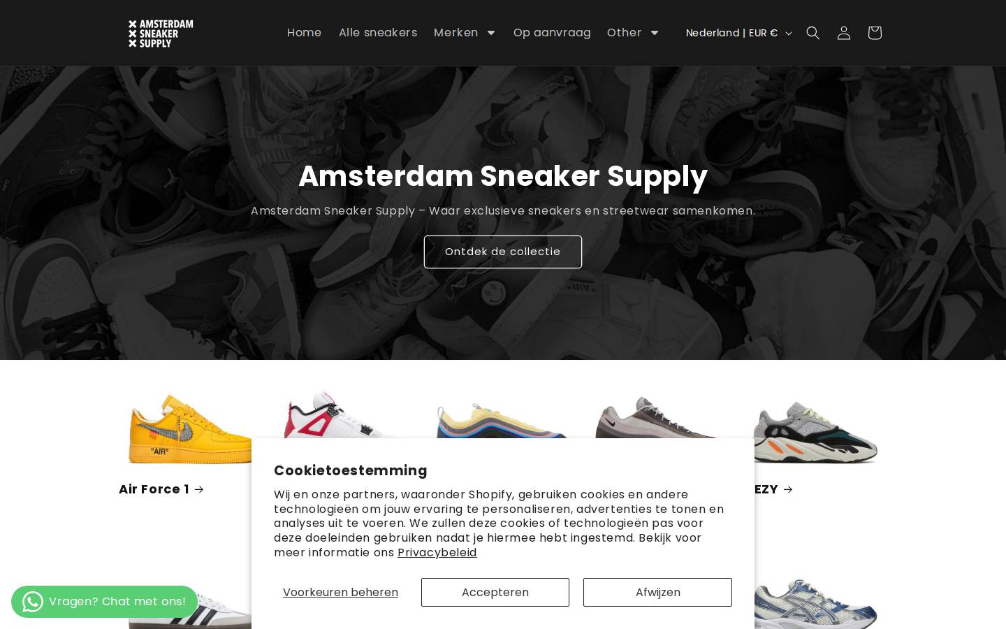 Amsterdam Sneaker Supply homepage screenshot