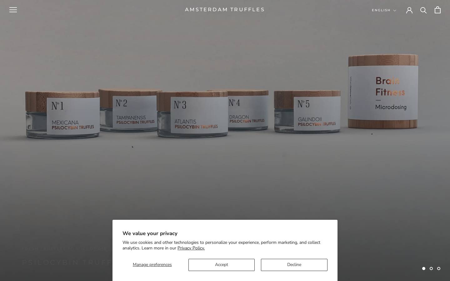 amsterdamtruffles.com homepage screenshot