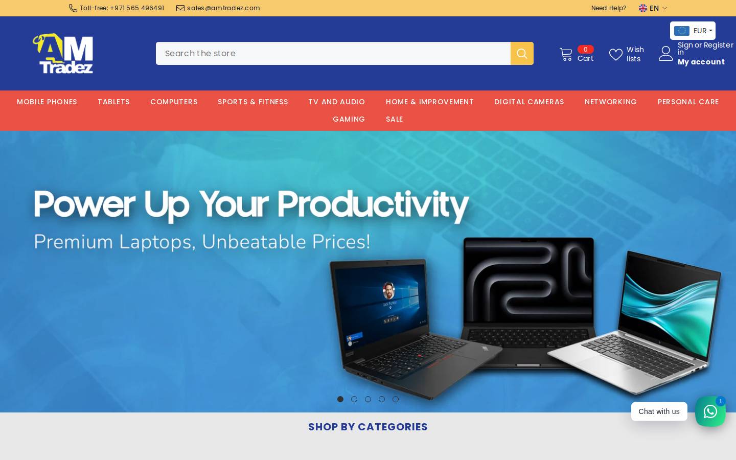 AMTradez homepage screenshot