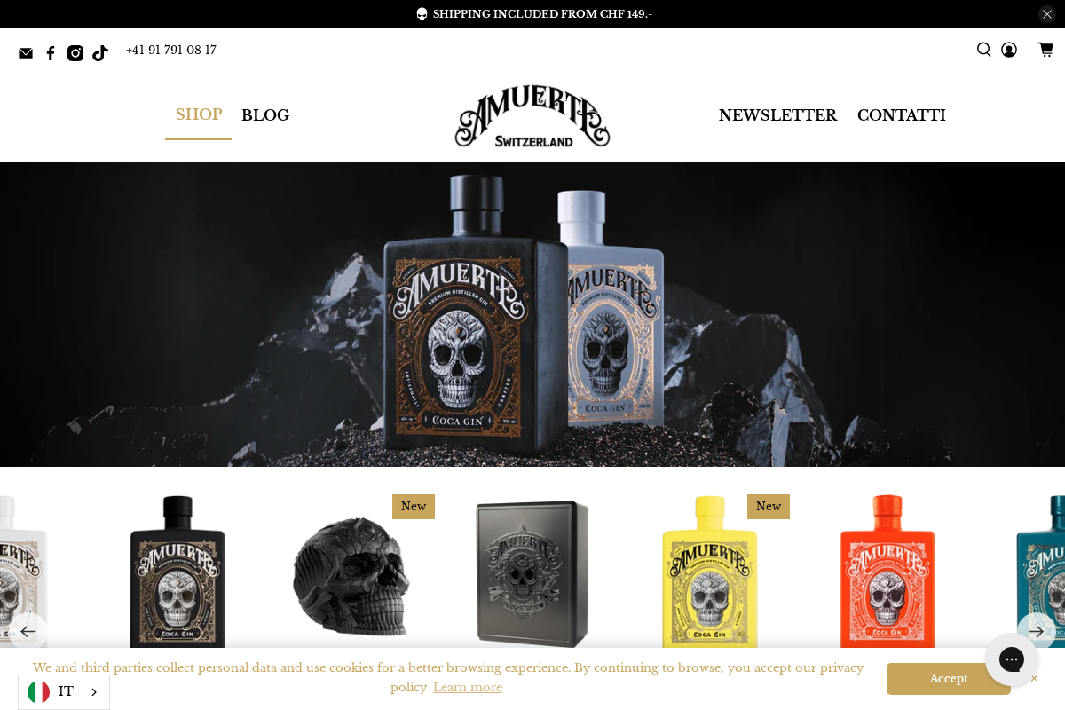 Amuerte Switzerland homepage screenshot