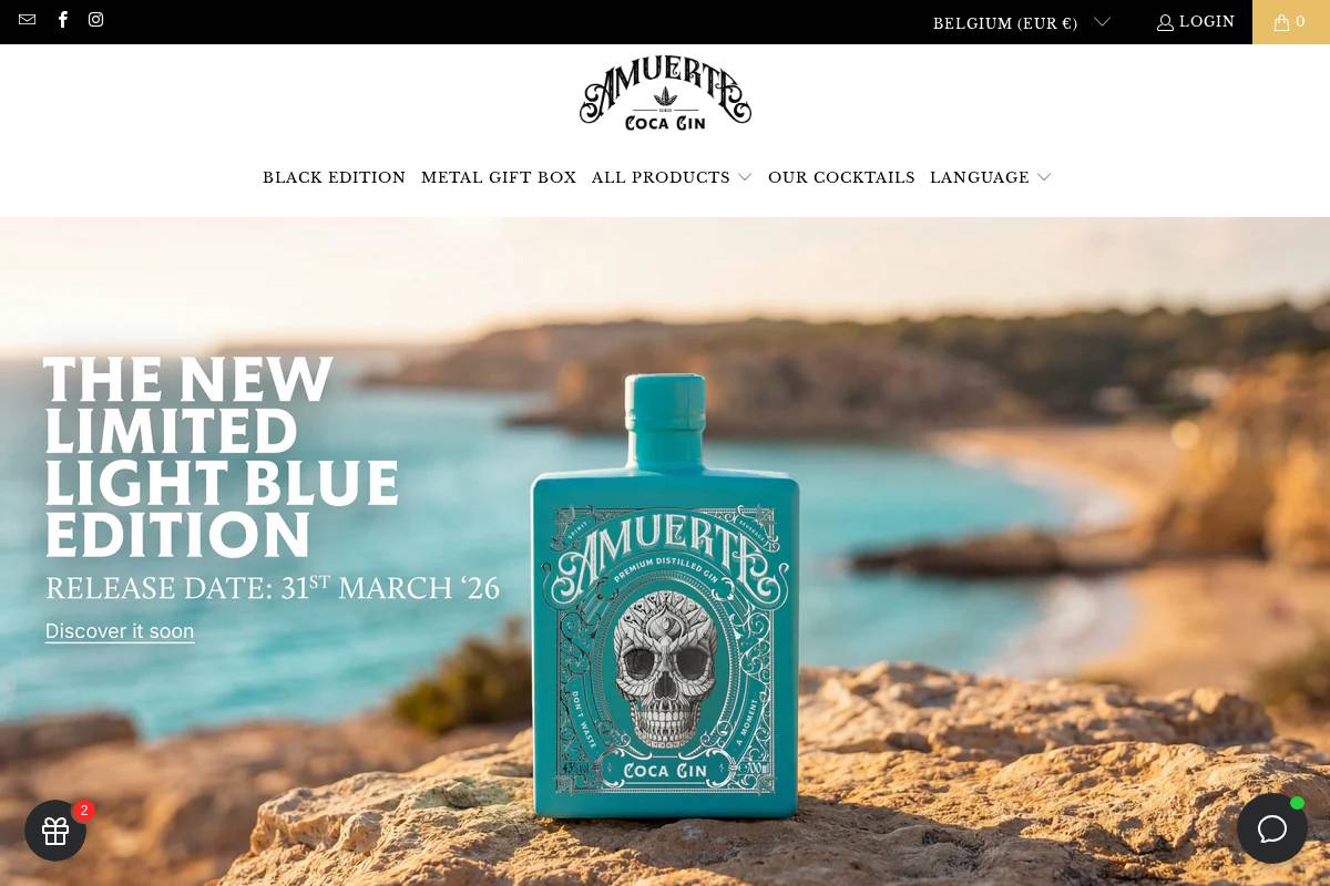 Amuerte homepage screenshot