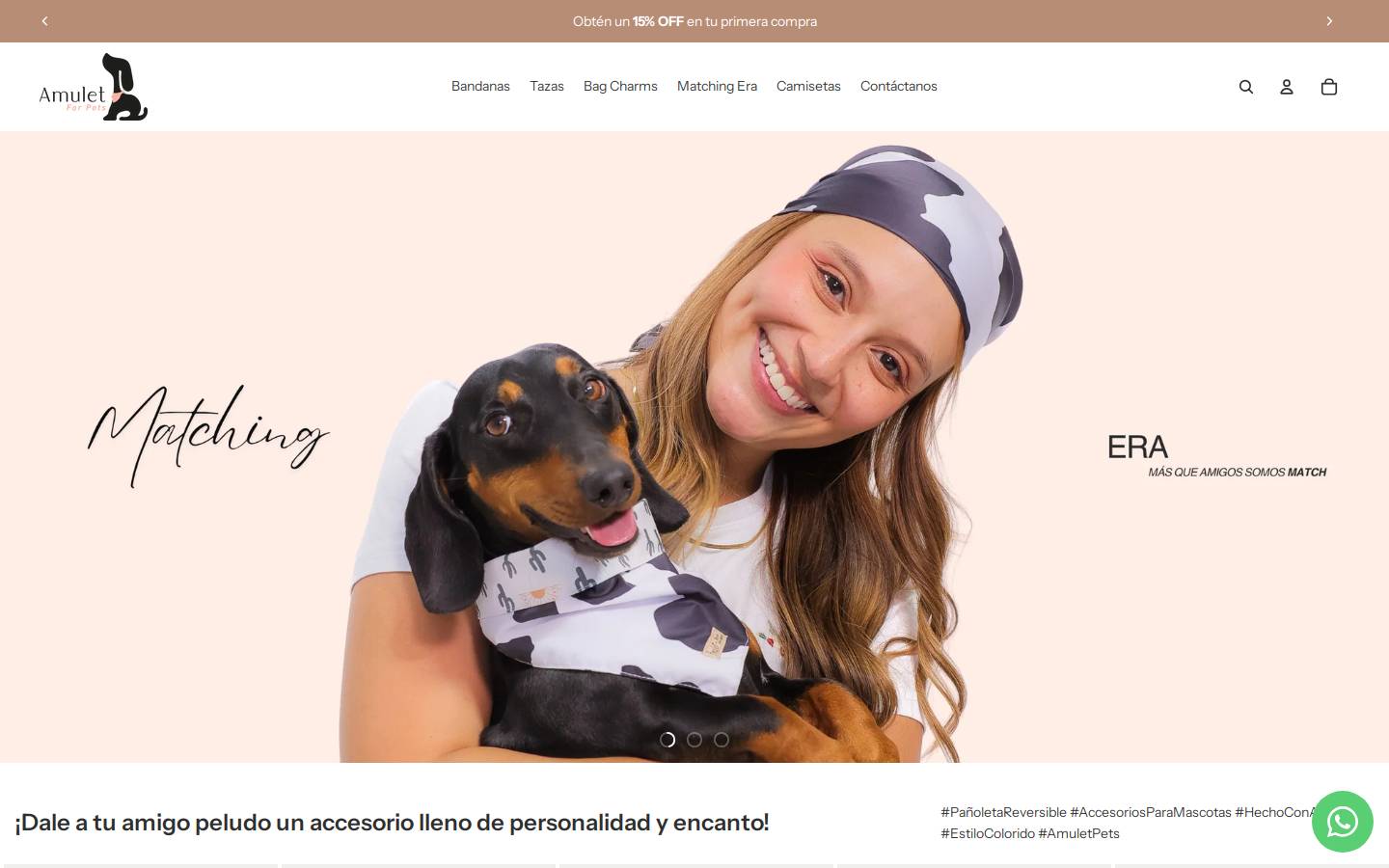 amuletforpets.com homepage screenshot