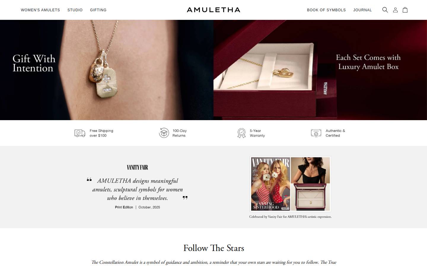AMULETHA™ homepage screenshot