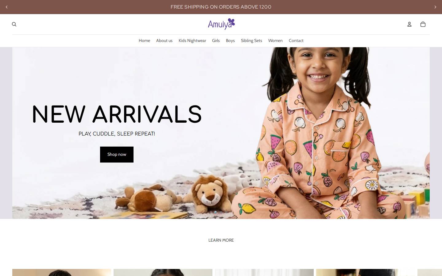 amulyaindia.com homepage screenshot