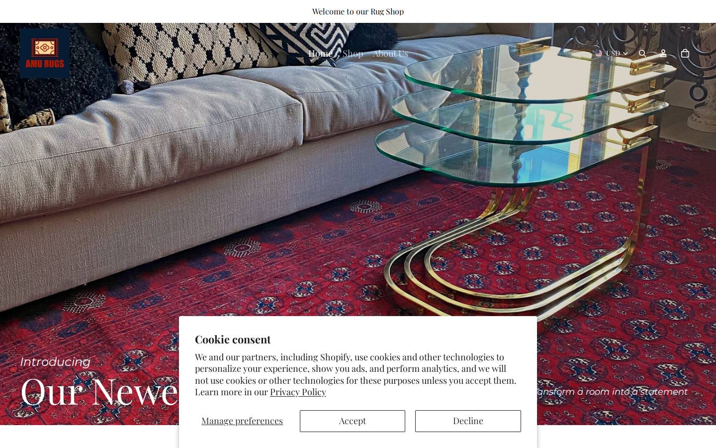 amurugs.com homepage screenshot