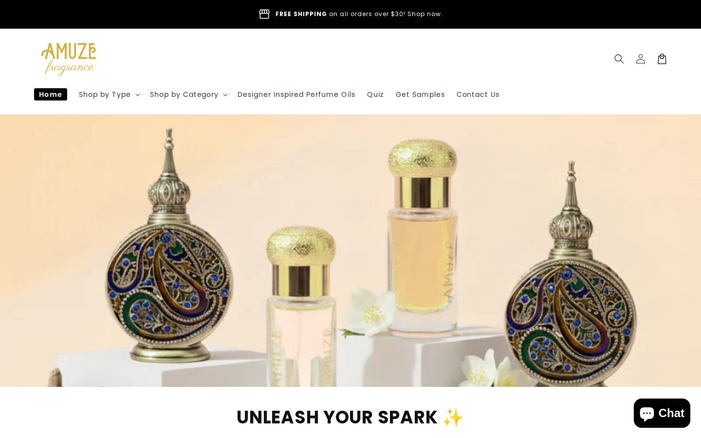amuzefragrance.com homepage screenshot