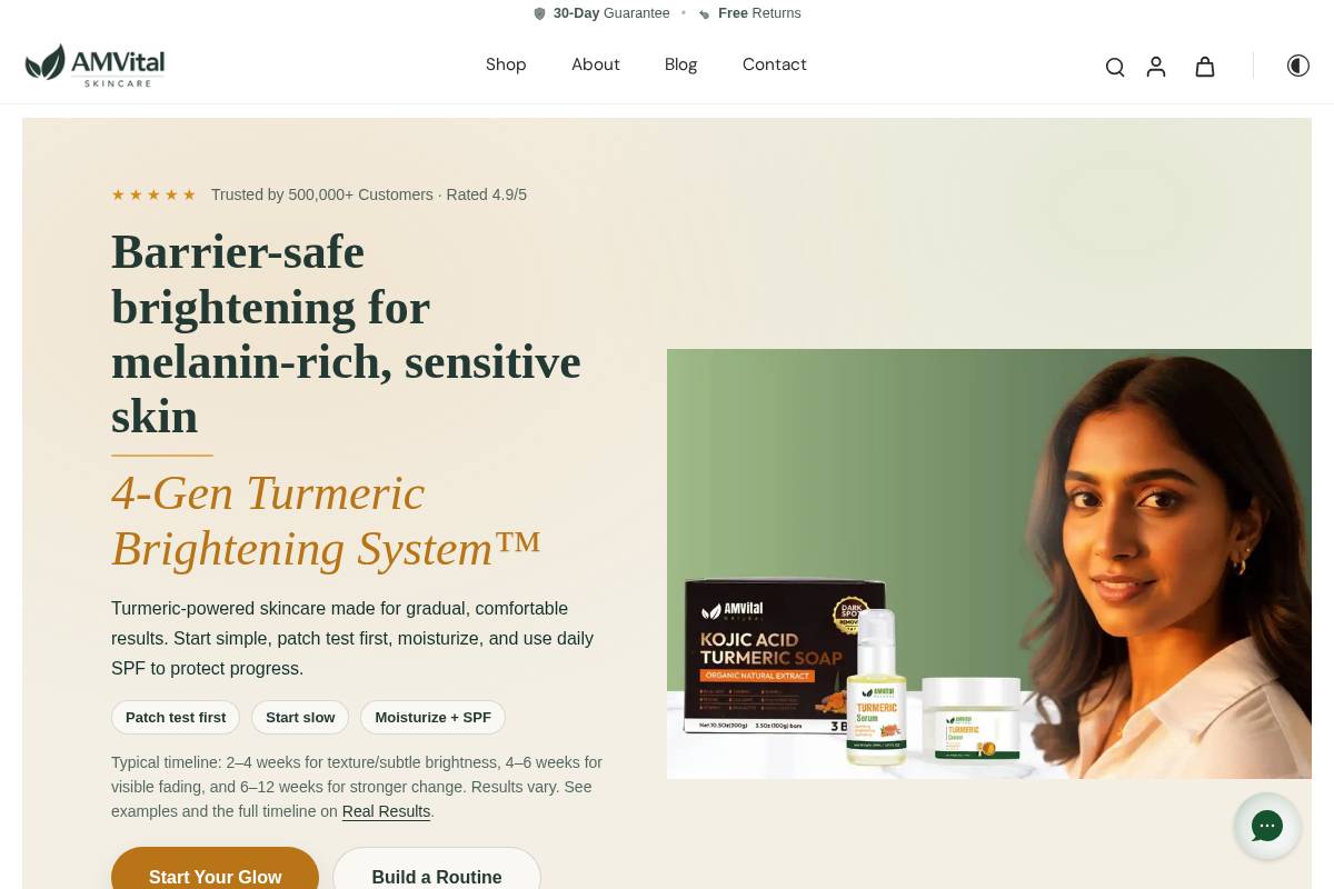 amvital.com homepage screenshot