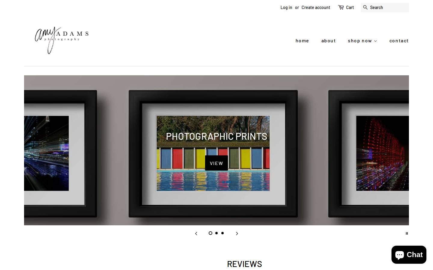 amyadamsphotographyshop.com homepage screenshot