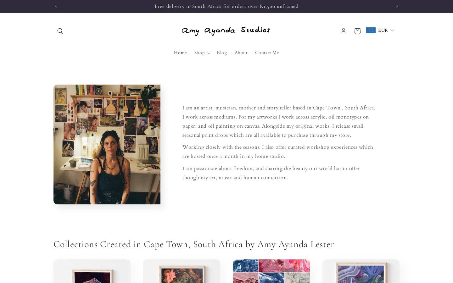 amyayanda.com homepage screenshot