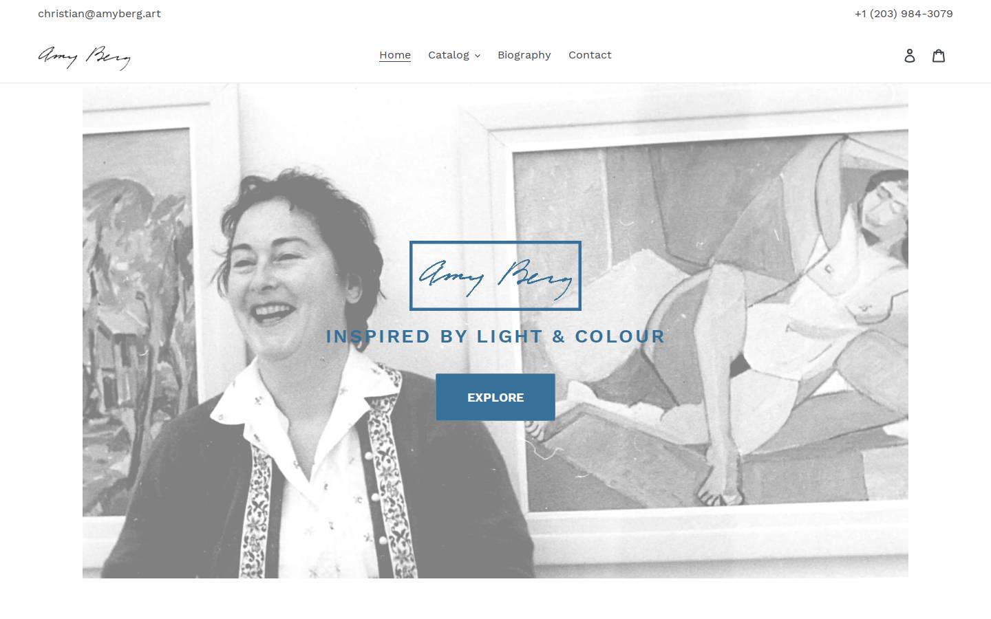 amyberg.art homepage screenshot