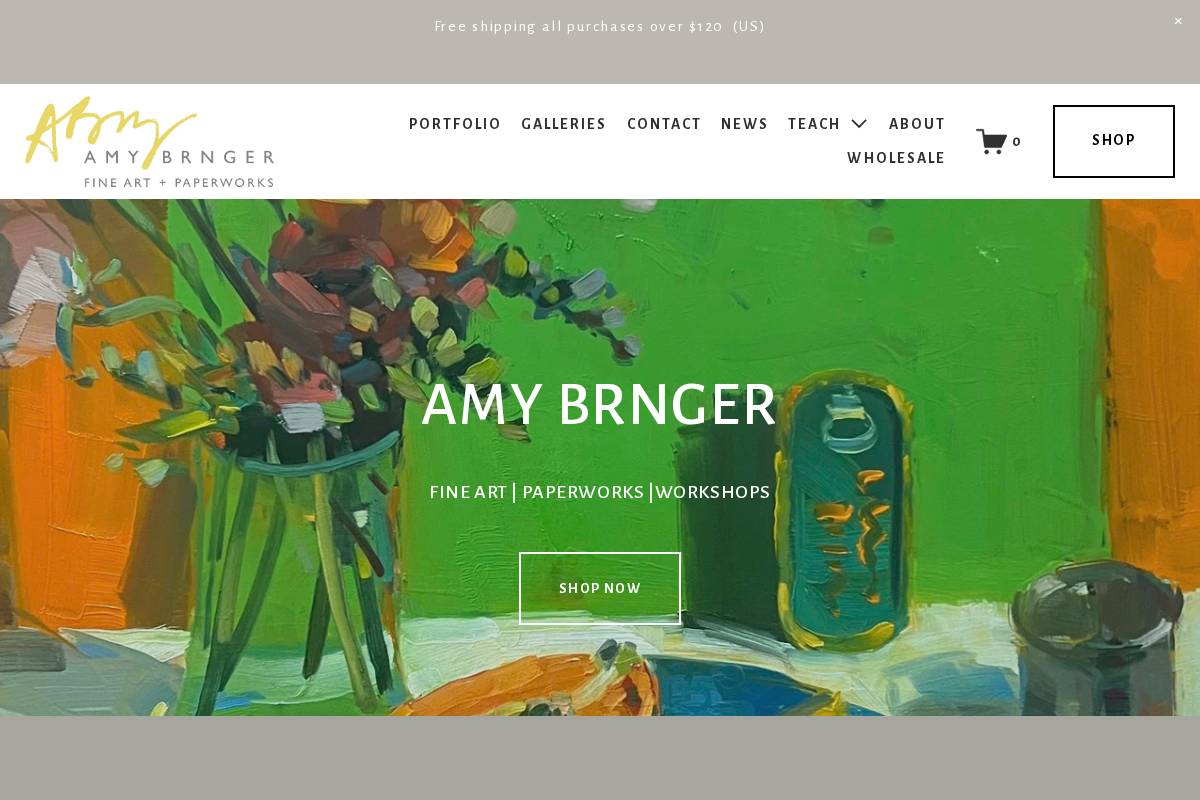 amybrnger.com homepage screenshot