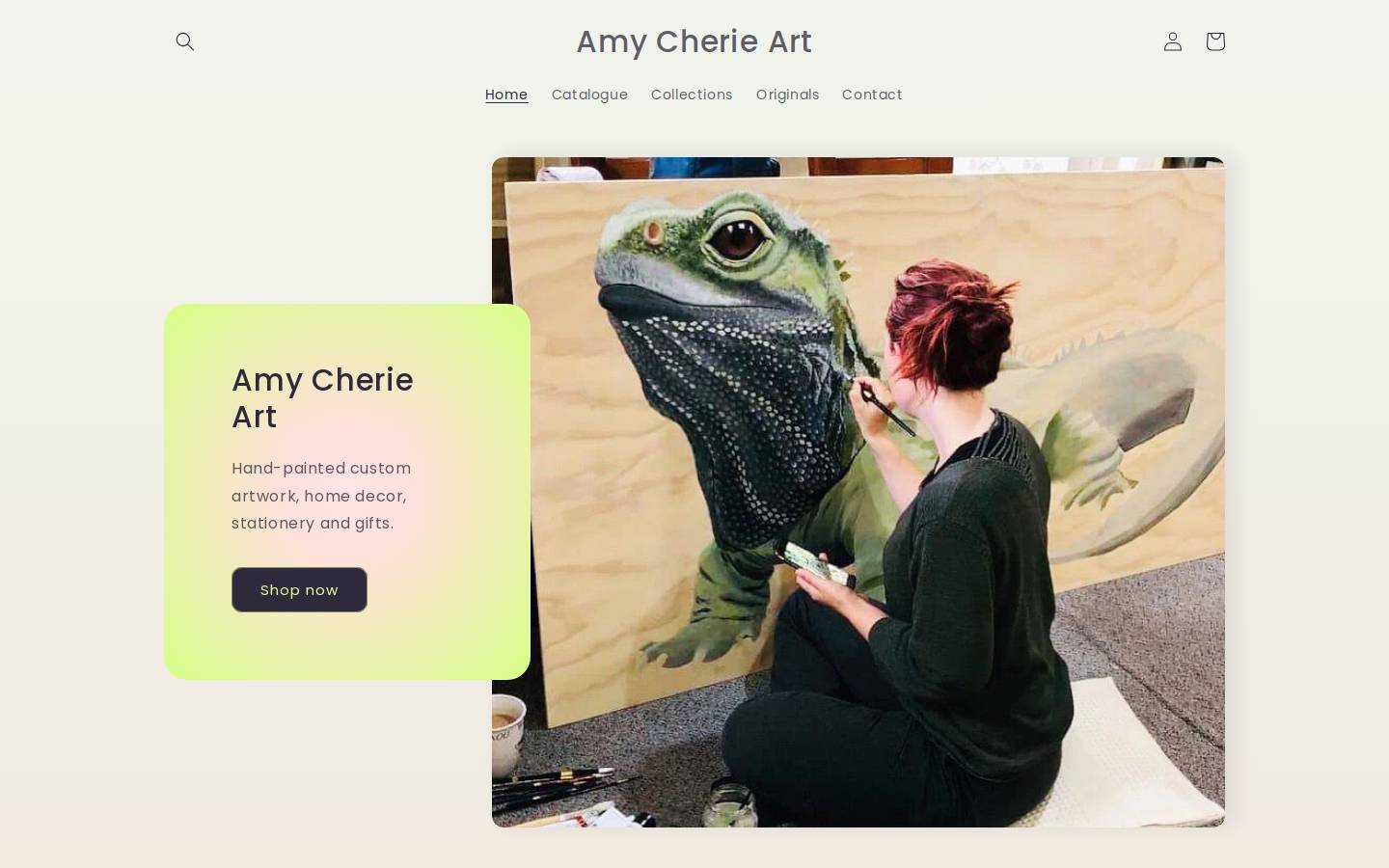 amycherieart.com homepage screenshot