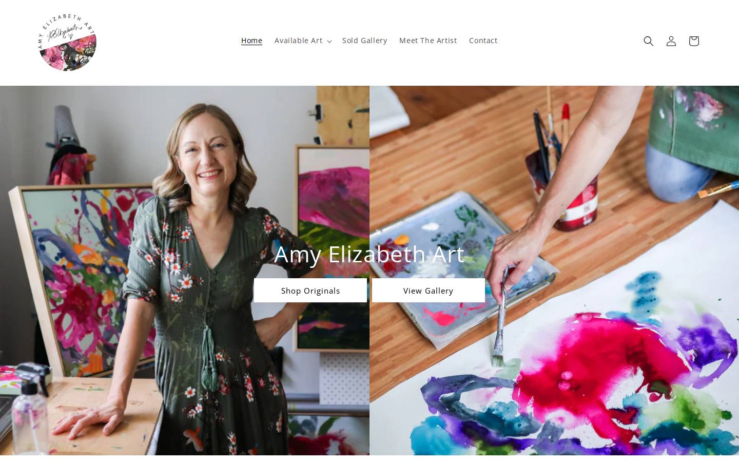 amyelizabethart.com.au homepage screenshot