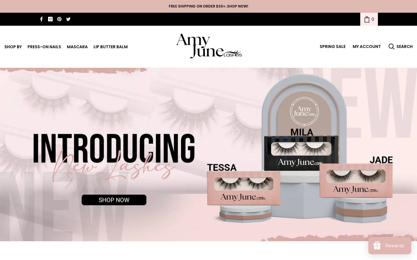 amyjunelashes.com homepage screenshot