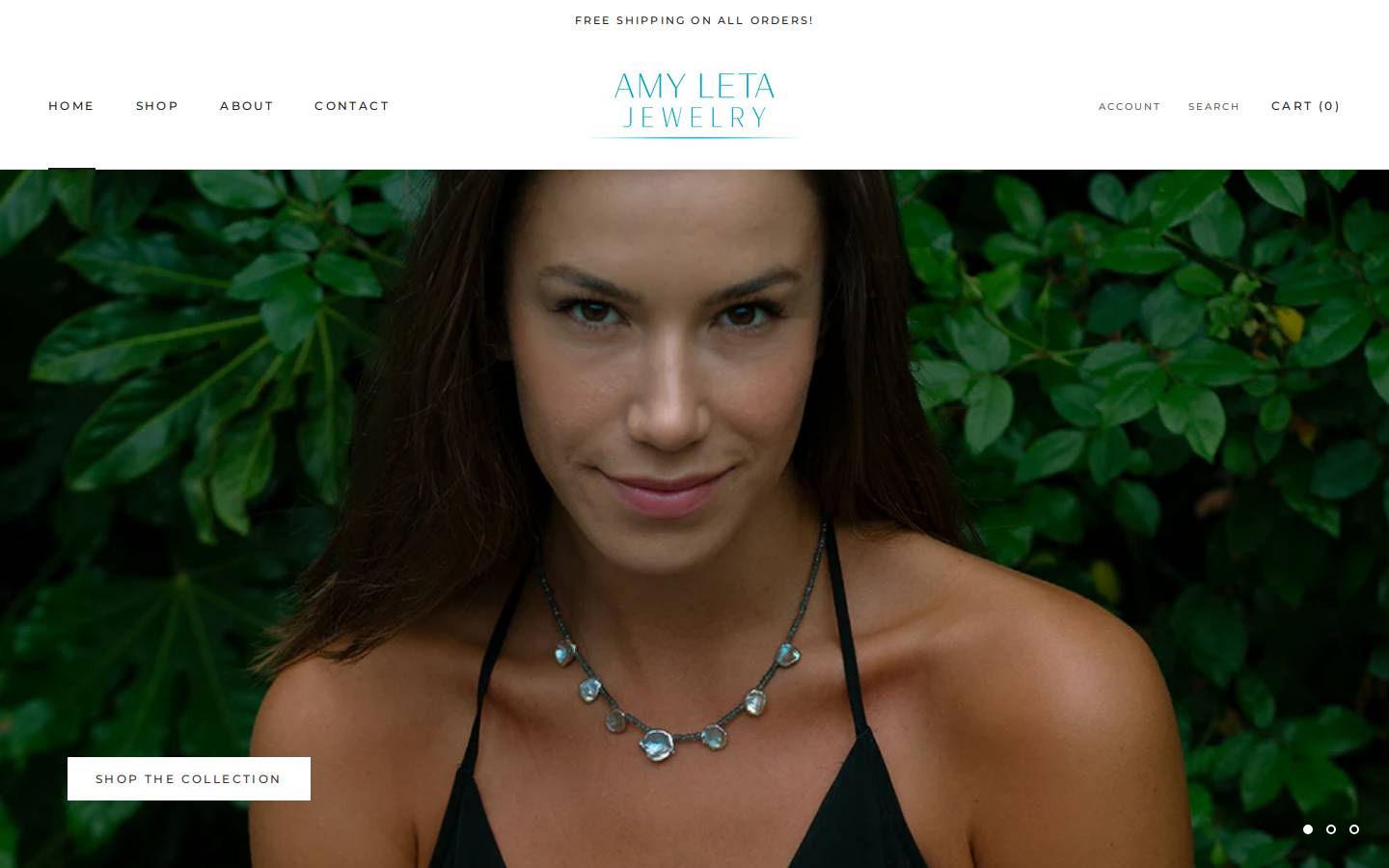 amyletajewelry.com homepage screenshot