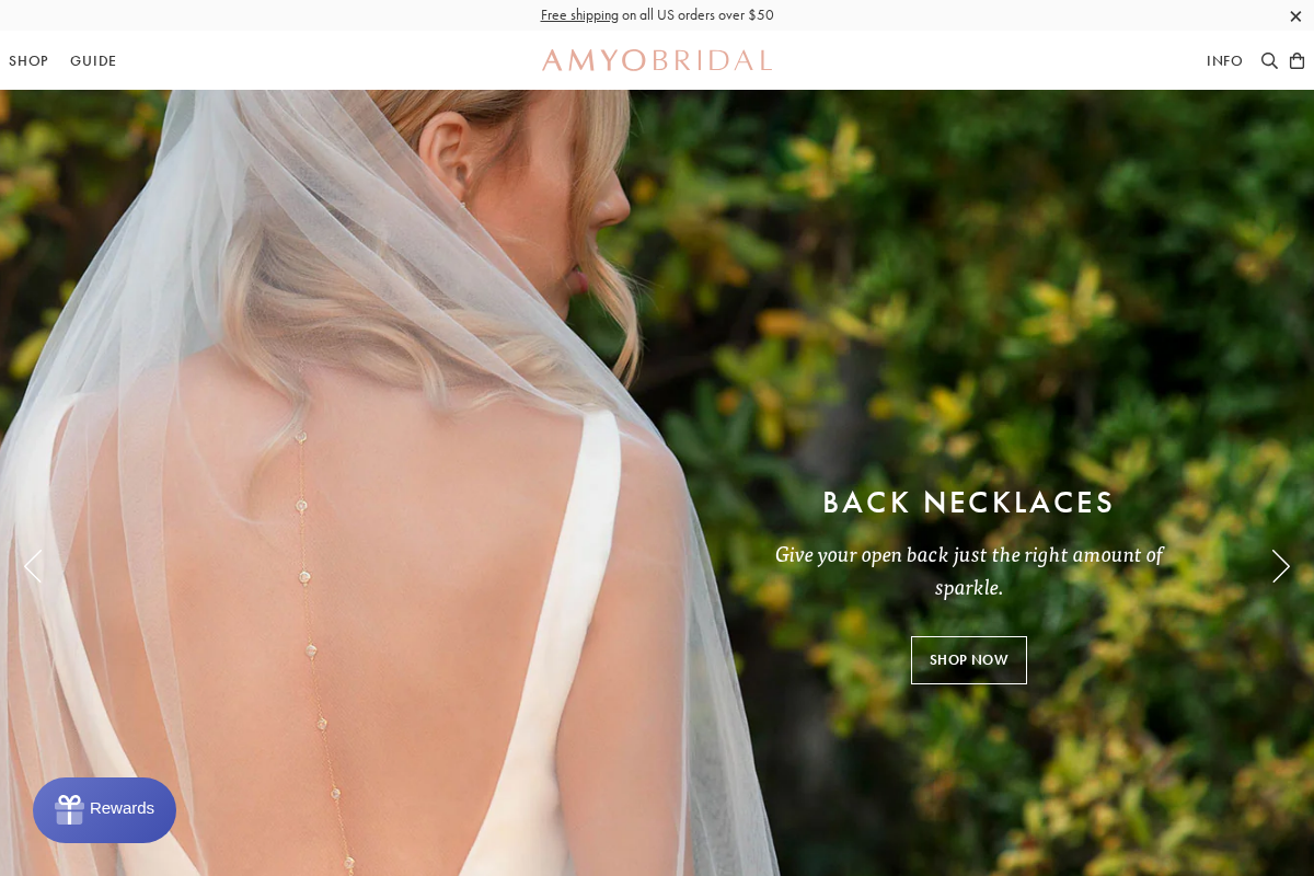 AMYO Bridal homepage screenshot