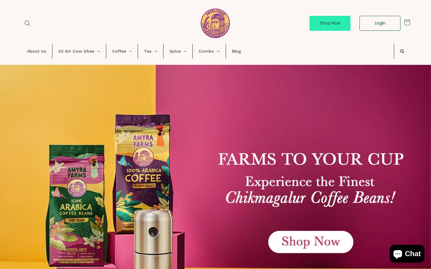 amyrafarms.com homepage screenshot