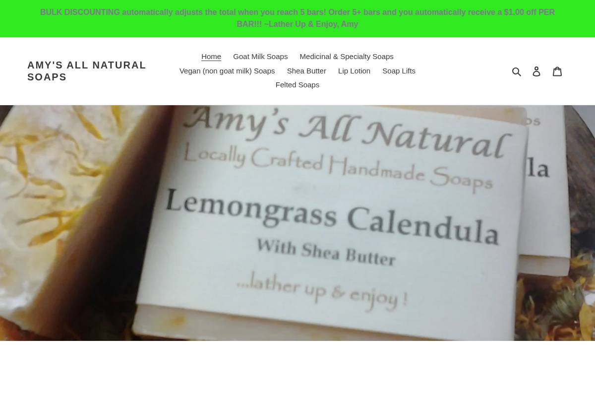 amysallnaturalsoaps.com homepage screenshot