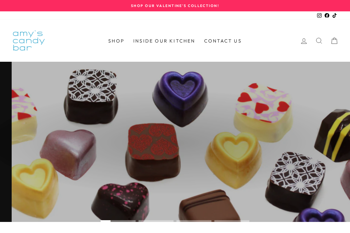 Amy's Candy Bar homepage screenshot