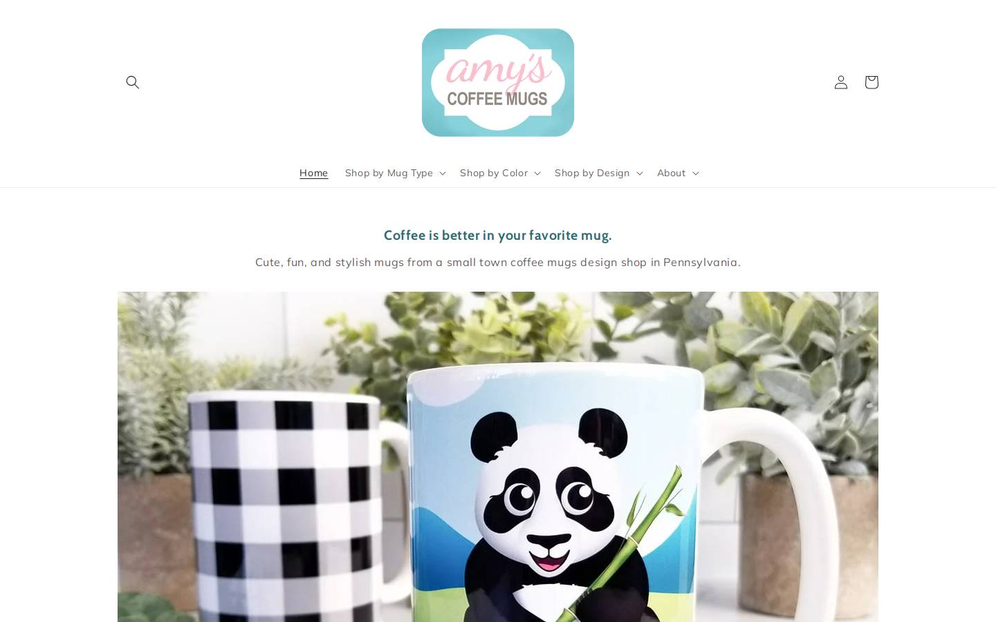 amyscoffeemugs.com homepage screenshot