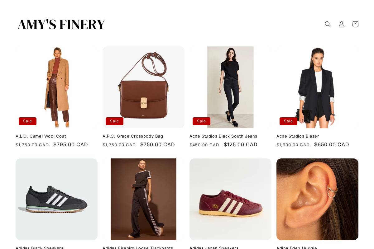amysfinery.ca homepage screenshot