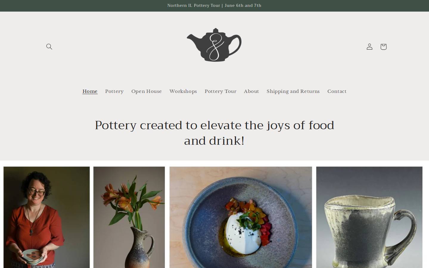 amysongceramics.com homepage screenshot