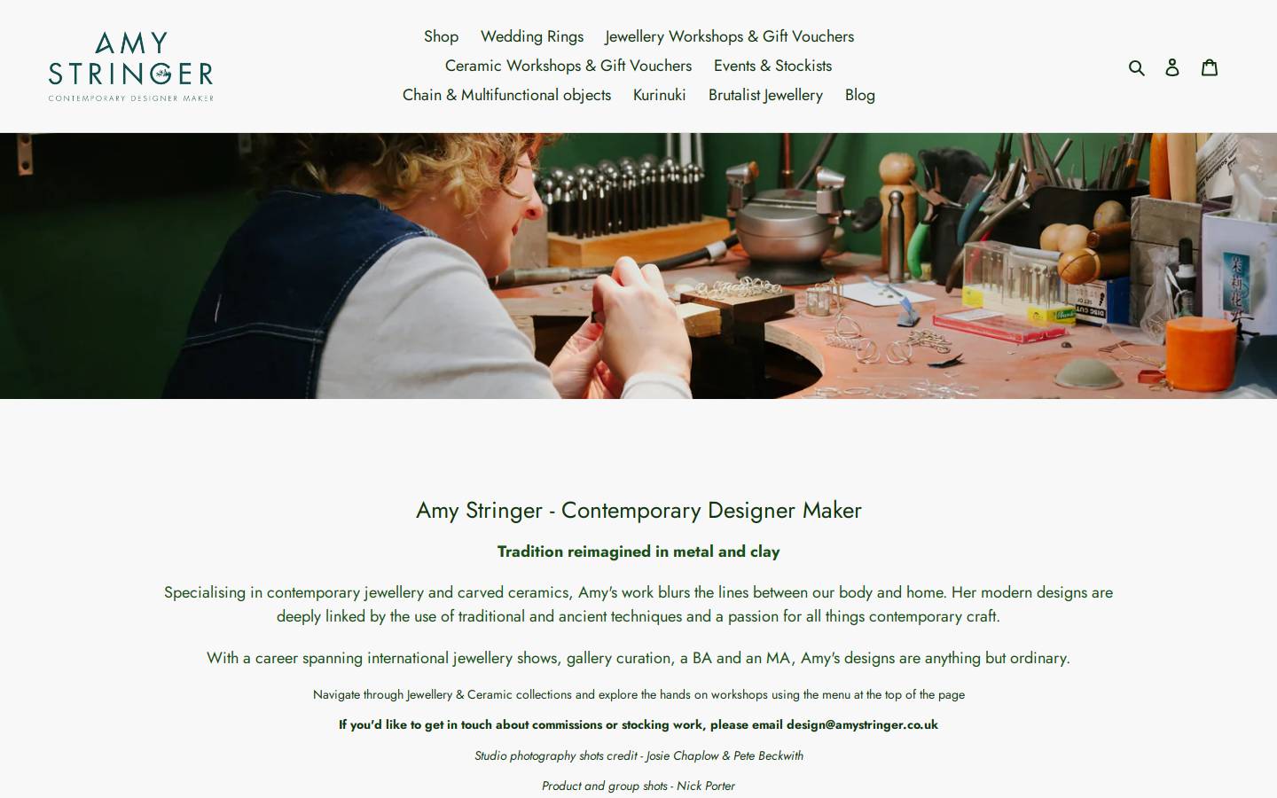 amystringer.com homepage screenshot