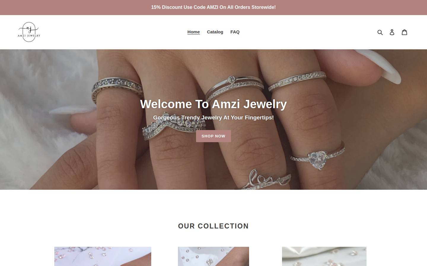 amzijewelry.com homepage screenshot