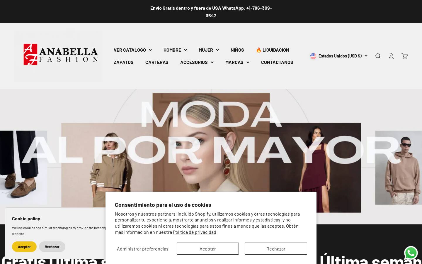 anabellafashion.com homepage screenshot