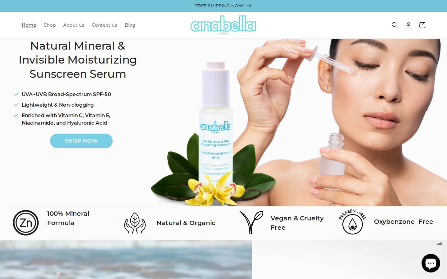 anabellanaturals.com homepage screenshot