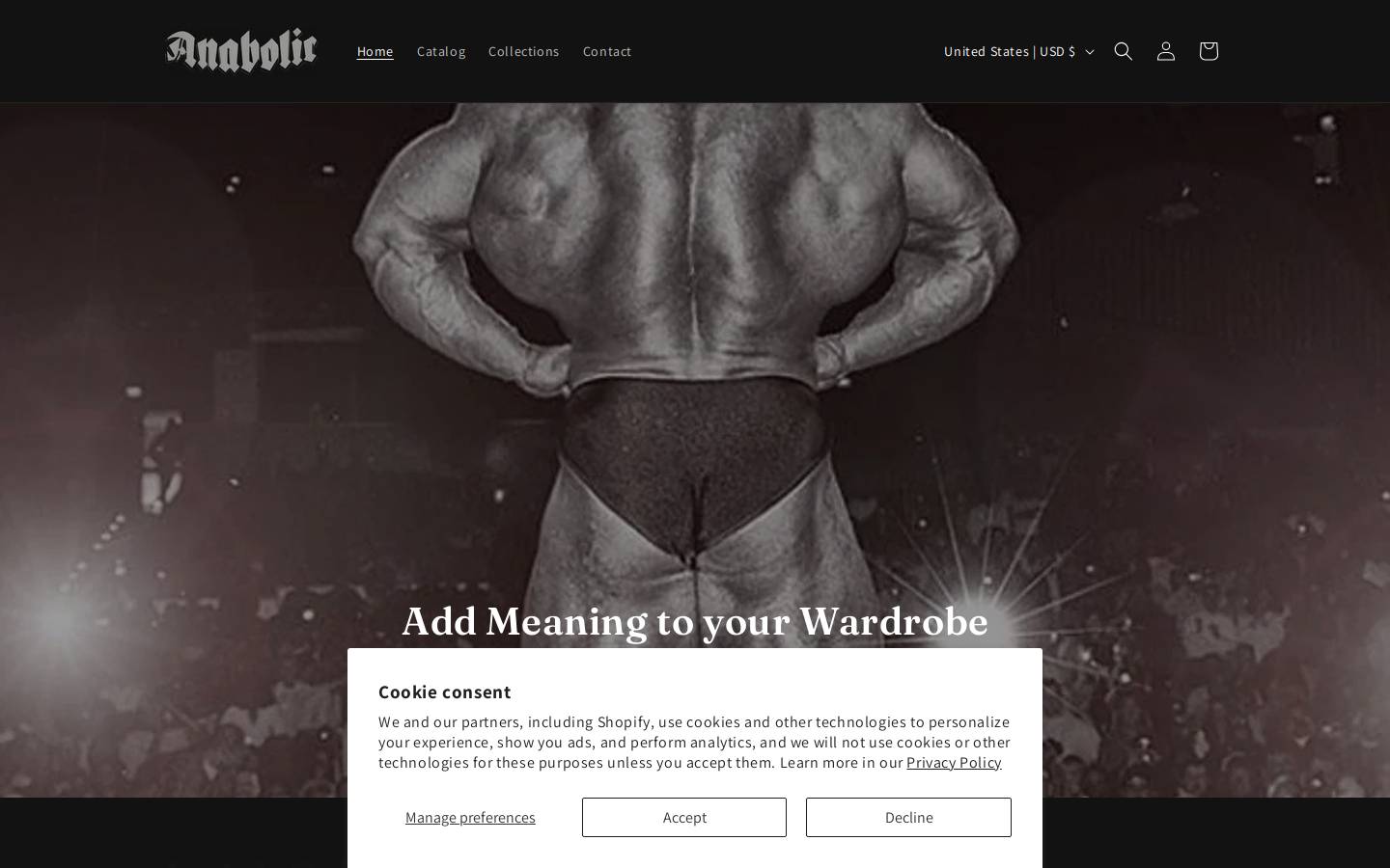 anaboliclothing.com homepage screenshot