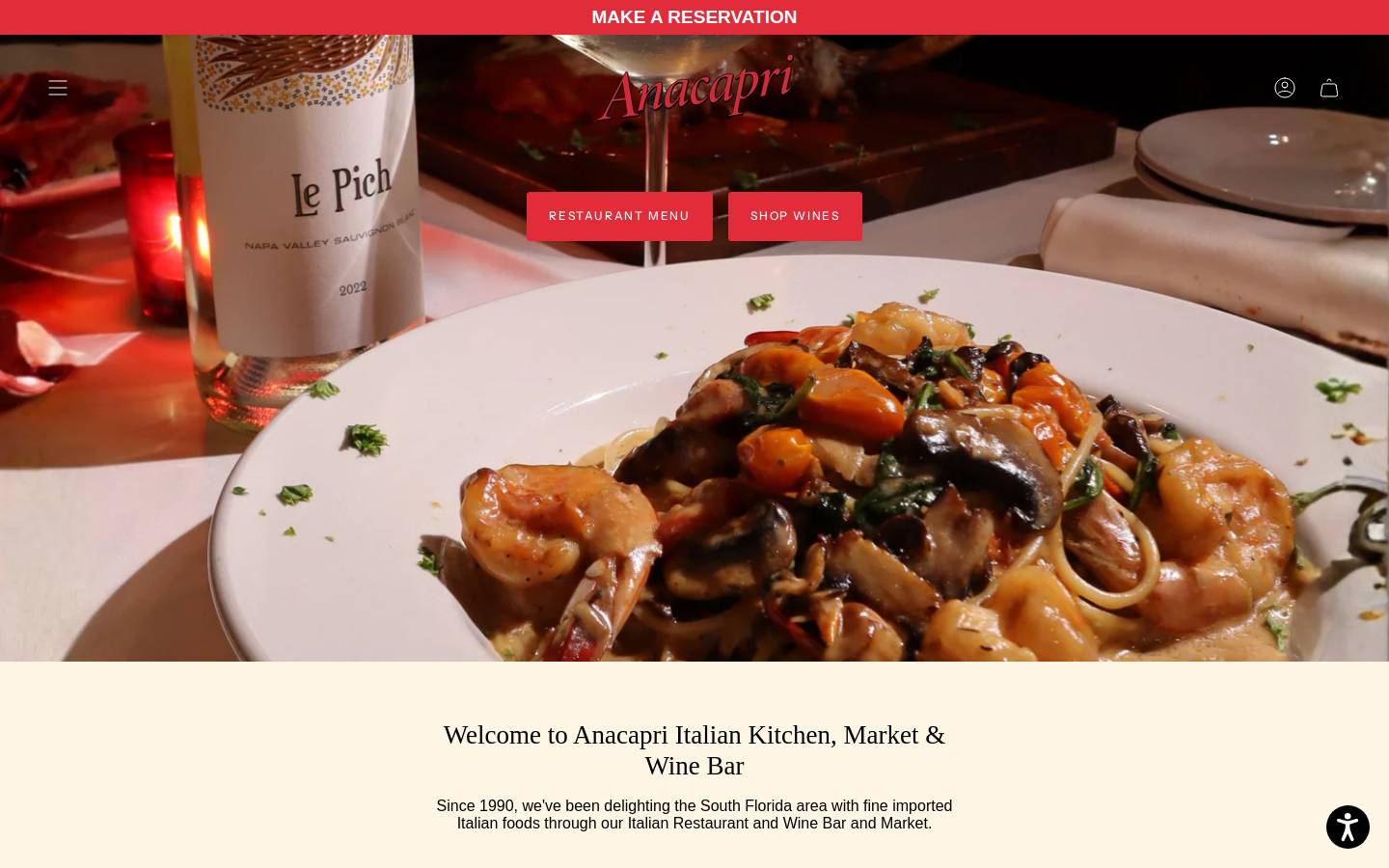 Anacaprimiami homepage screenshot
