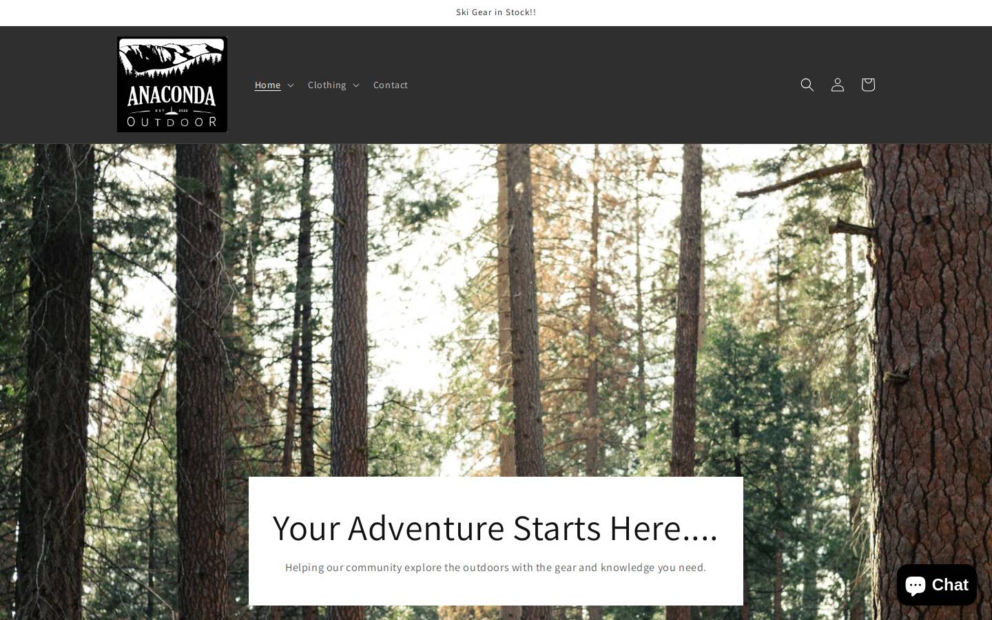 anacondaoutdoor.com homepage screenshot