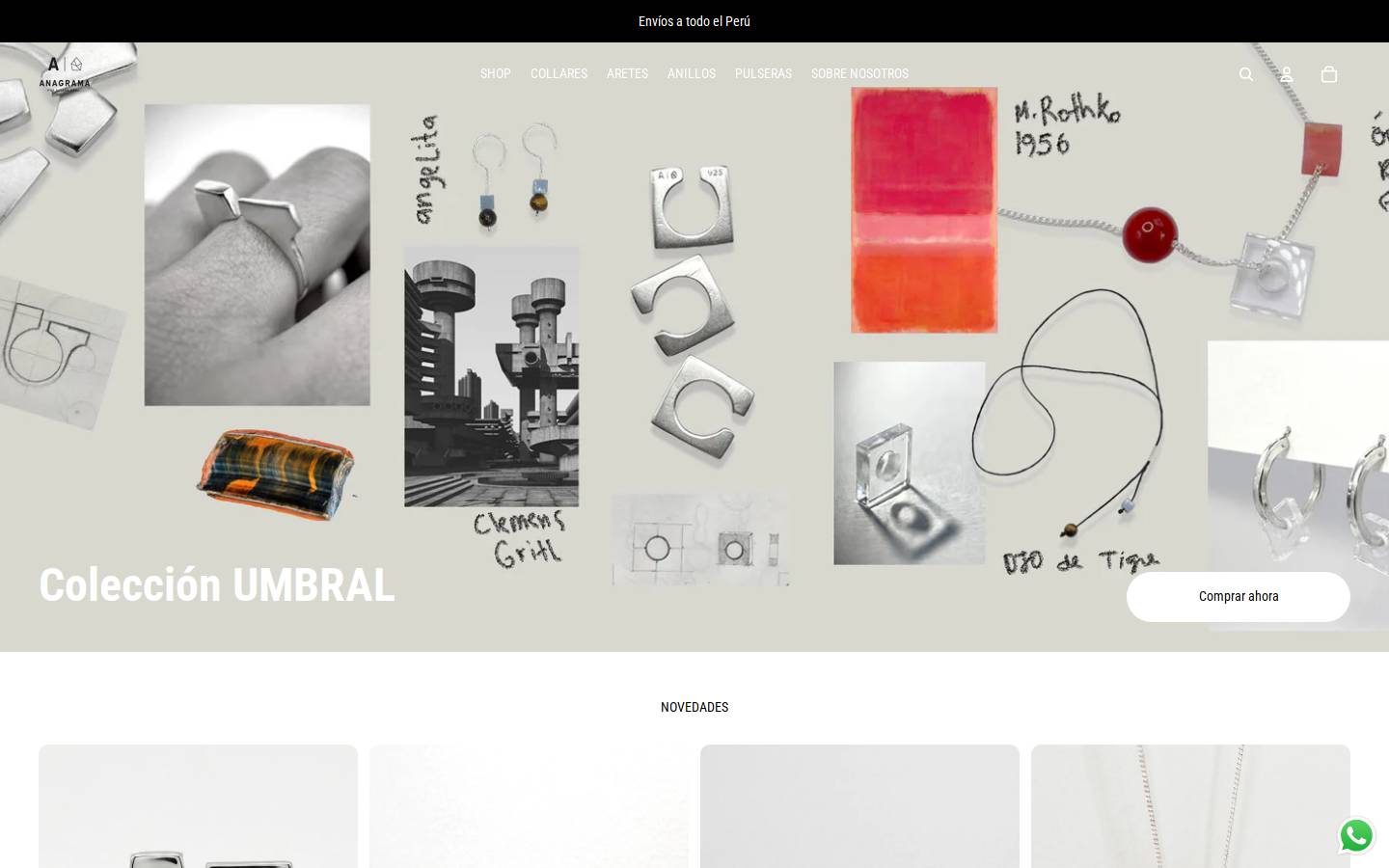 anagramajoyas.com homepage screenshot