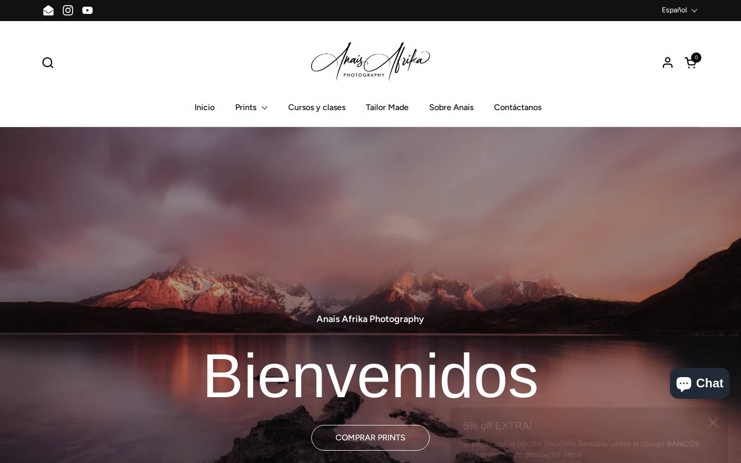 anaisafrika.com homepage screenshot