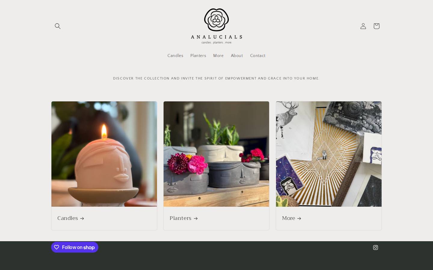 analucials.com homepage screenshot