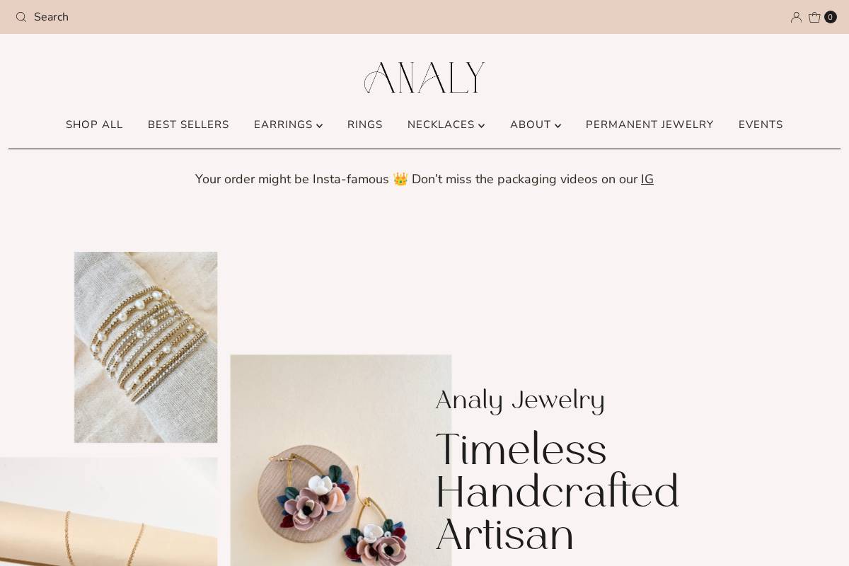 analyjewelry.com homepage screenshot