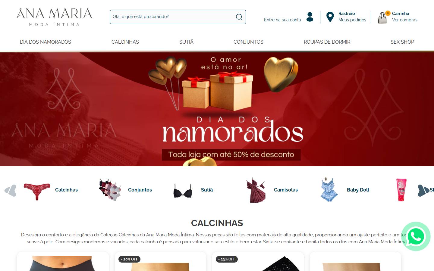 anamariamodaintima.com homepage screenshot