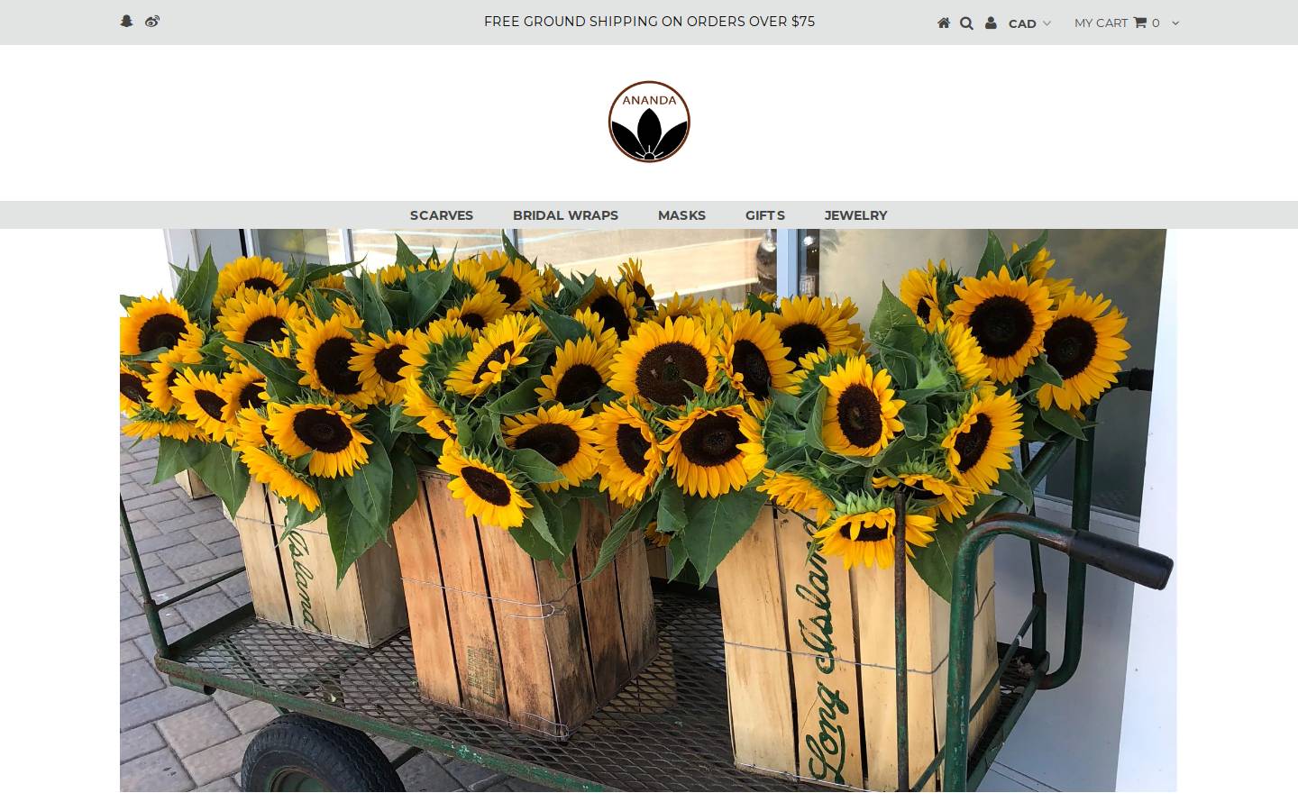 anandadesign.com homepage screenshot