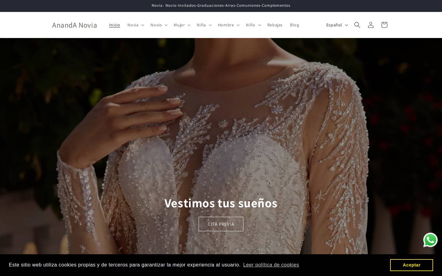 anandanovia.com homepage screenshot