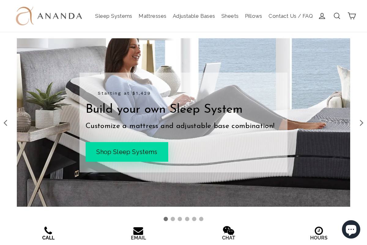 anandasleep.com homepage screenshot