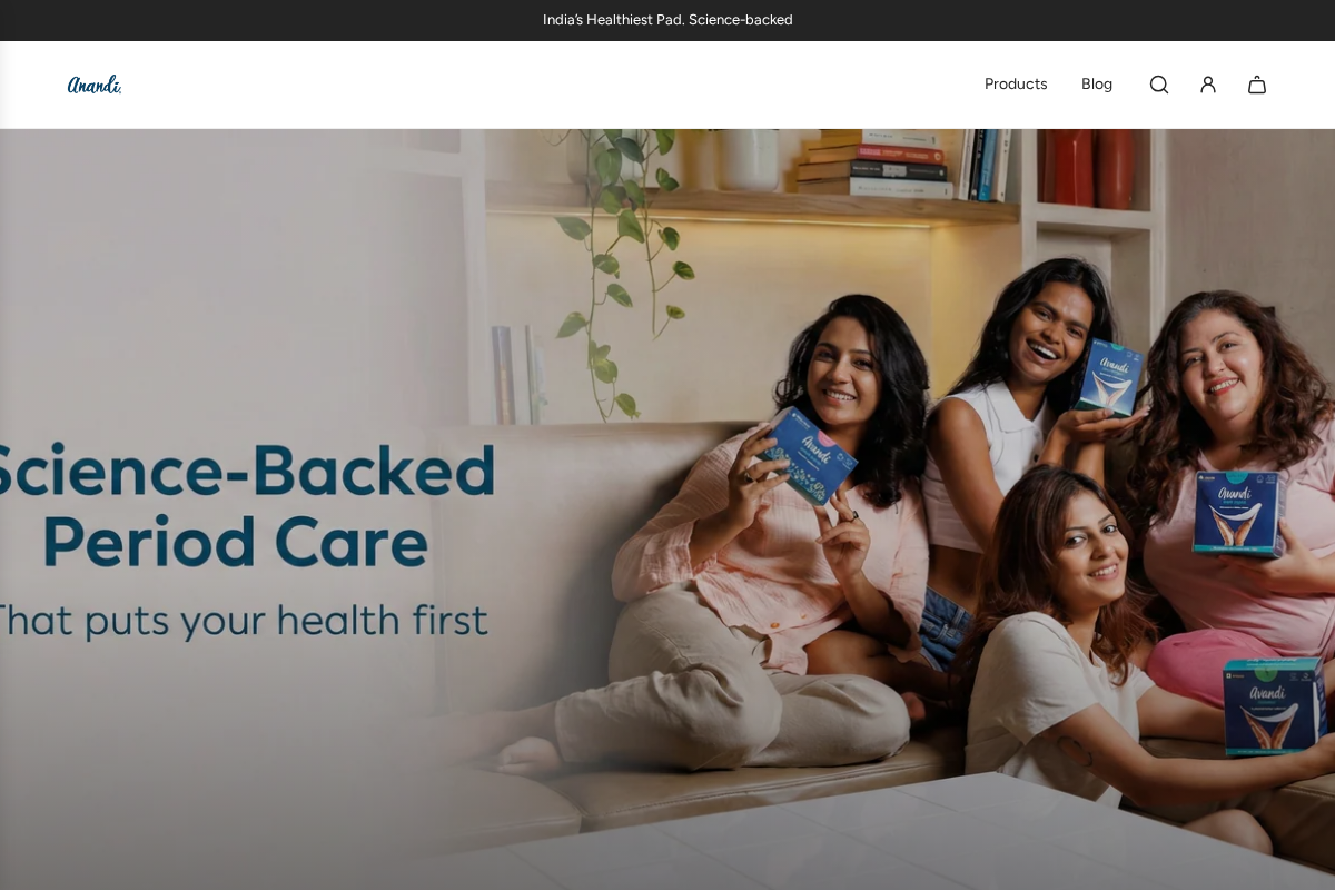 Anandi homepage screenshot